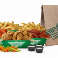 50pc Party Pack · 50 Boneless or Classic (Bone-In) wings with up to 4 flavors, 2 large fries, 2 veggie sticks ...
