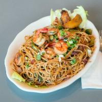 Tallarines Saltados de Camarones · Inspired by lo mein, our noodles are distinctively seasoned and sauteed with onions, tomatoe...