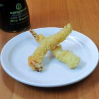 4 Pieces Shrimp Tempura · Served with tempura dipping sauce.
