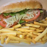 Steak Sandwich · 5 different meats to choose from. With choice of side.