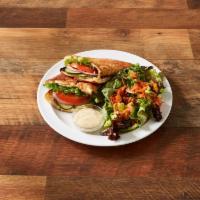 Garden Vegetable Sandwich · Romaine lettuce, Roma tomatoes, provolone cheese, red onions, avocados, cucumbers and balsam...