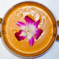 Karma Soup · Lightly spiced with coconut and lentil flavor. Vegan, gluten free.