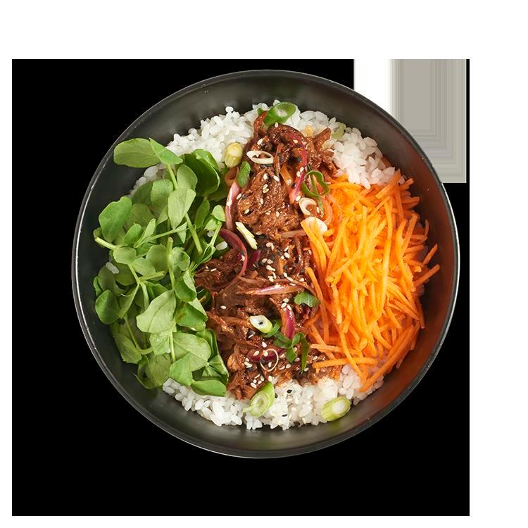 69. Spicy Beef Brisket, Red Onion Donburi · Beef brisket. Spicy teriyaki sauce. Sticky white rice. Vegetable. Kimchi, sesame seeds. Add egg for an additional charge.