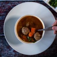 Mexican Meatballs Soup · Broth with balls of seasoned meat.  