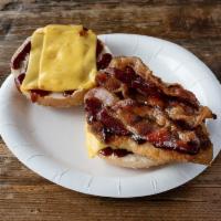 The Cowboy Sandwich · Chicken cutlet, melted American, bacon and BBQ sauce.