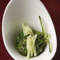 Seaweed Salad · Mixed seaweed topped with a tangy sesame dressing with cucumber and sesame seed.