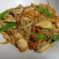 MS4. Chicken Yakisoba · Chicken thin noodle with vege and special sauce fried.
