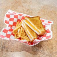 Kid's Grilled Cheese · Served with fries.