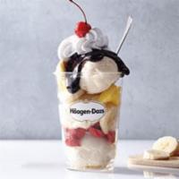 Banana Split Dazzler Sundae · Vanilla ice cream layered with bananas, pineapple, strawberry, and hot fudge topped with whi...