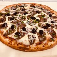 Gyro Pizza · Gyro meat & Cheese + Pizza sauce. Tzalziki Sauce on a side.
Opa!!!! the best in El Paso
