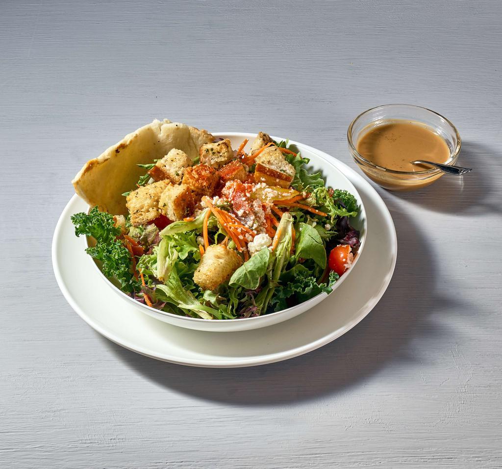 House Salad · Mixed Greens, Cherry Tomatoes, Seasonal Shaved Onion
				House Dressing					
