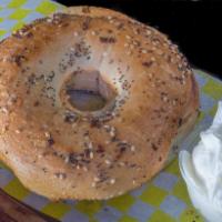 Bagel with Cream Cheese & Jelly · Toasted bagel of your choice with cream cheese and jelly.