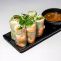 Shrimp Spring Rolls  · Poached shrimp, vermicelli noodles, lettuce, cucumber, pickled carrots, pickled daikon, fres...
