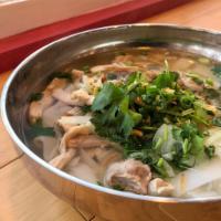 Chicken Pho  · Flat rice noodles with chicken broth and shredded free-range chicken - garnished with cilant...