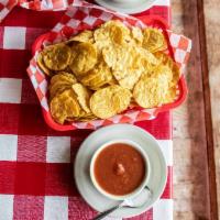 Chips and Salsa · Hot crisp chips with our own fresh made salsa