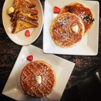 3 Pancake Griddle · Choice of plain, blueberry or chocolate chip.