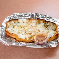 Garlic Bread with Melted Mozzarella · Includes sauce on the side.