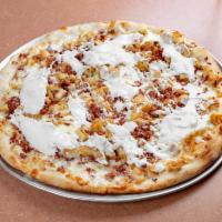 Bacon Chicken Ranch  Specialty Pizza · Mozzarella cheese, bacon, chicken, and yummy ranch dressing.