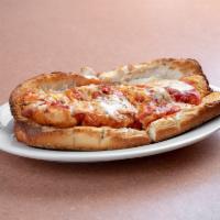 Chicken Cutlet Parmigiana Hero · Chicken hero with marinara sauce and Parmesan cheese.