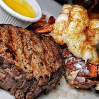 Surf 'n Turf · 8 oz. lobster tail and 8 oz. filet mignon.