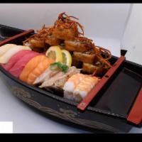 Jo Sushi combo · 10 pieces variety of nigiri sushi and 10 pieces of monster roll.
