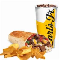 Grilled Steak Burrito Combo · Served with small drink and small fry.