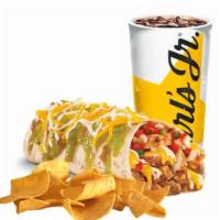 The Green Chicken Burrito Combo · Served with small drink and small fry.