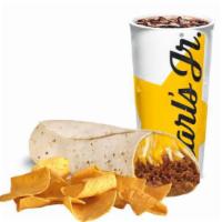 Bean and Cheese Burrito Combo · Served with small drink and small fry.