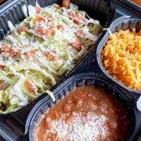 Enchiladas · Your choice of flour or corn tortillas stuffed with either chicken, beef, or Monterey Jack c...