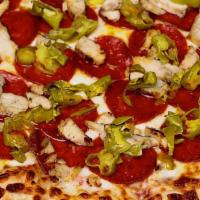 Manager's Special  · Pepperoni, grilled chicken and diced pepperoncini.