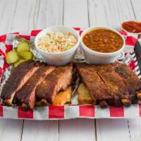 1/2 Slab Dinner · Half slab of ribs with choice of two sides