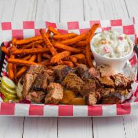 Burnt Ends Dinner · Hearty plate of our delicious smoked burnt ends with your choice of two sides
