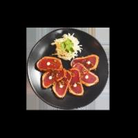 91. Tuna Tataki · Thinly sliced, lightly seared tuna. Citrus ponzu. Japanese mayonnaise.