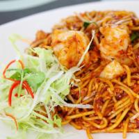 80. Indian Mee Goreng  ·  Indian style stir-fried noodle with tofu, and egg.