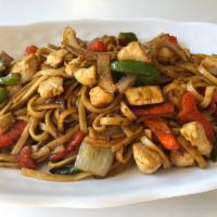 Black Pepper Fried Noodle 黑胡椒炒麵 · Your choice of protein with onions and bell peppers, and noodles stir fried with a savory bl...