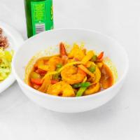 Shrimp · Regular or Double
Rice
Cabbage
Plantain
Takes 10 minutes to prepare