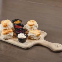 Biscuits and Jam · 6 Biscuits Served with Strawberry Jam, Blackberry Jam and Butter.