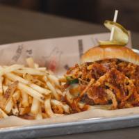 Cowboy Burger  · Pepper jack cheese, spicy onion straws fresh jalapenos, hickory bacon, and BBQ sauce.