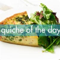 quiche of the day · bacon, caramelized onions, goat cheese (w/o nuts)