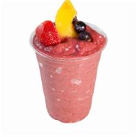 Go Flax · Goji berries, flax seed, oats, mixed berries, banana, peach & juice