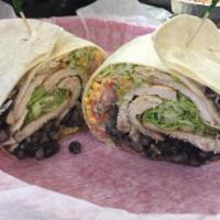 #2. South Western Chicken Wrap · Grilled chicken with avocado, salsa, black beans, shredded lettuce, cheddar cheese and chipo...