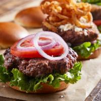 Classic Cheeseburger · American cheese, lettuce, tomato, red onion and pickles.