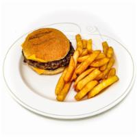 Kids Cheeseburger · Served with french fries fries.