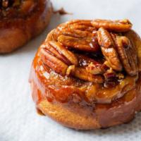 Sticky Bun · Our brioche dough is rolled with brown sugar, cinnamon and pecans and baked with our sticky ...