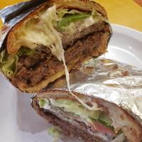 21. Torta de Milanesa · Any meat steak or chicken. Toasted Mexican sandwich with cheese, avocado, sour cream, tomato...