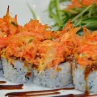 Incharge Roll · Steamed shrimp, avocado topped with crab, cream cheese, caviar and spicy mayo. Served with c...