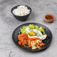 R1. Bibimbob · Rice and assorted vegetables. Add protein for an additional charge.
