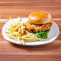 Buffalo Ranch Chicken Sandwich · Breaded chicken breast tossed in a mild Buffalo ranch sauce with cheddar cheese, lettuce, to...