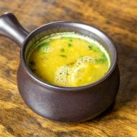 Mulligatawny Soup · Delicious lentils, cooked , lemon flavor with curry leaves and Indian spices.   
( Vegan ava...