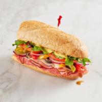 The Italian Sandwich  · Black Forest ham, salami, provolone, house roasted multicolored peppers, spring mix, tomatoe...